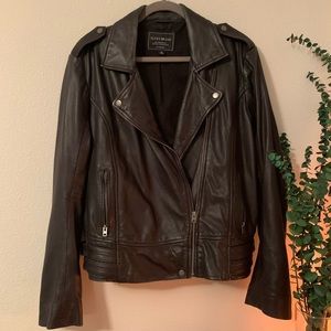 Lived in Lucky Brand 100% Leather Jacket